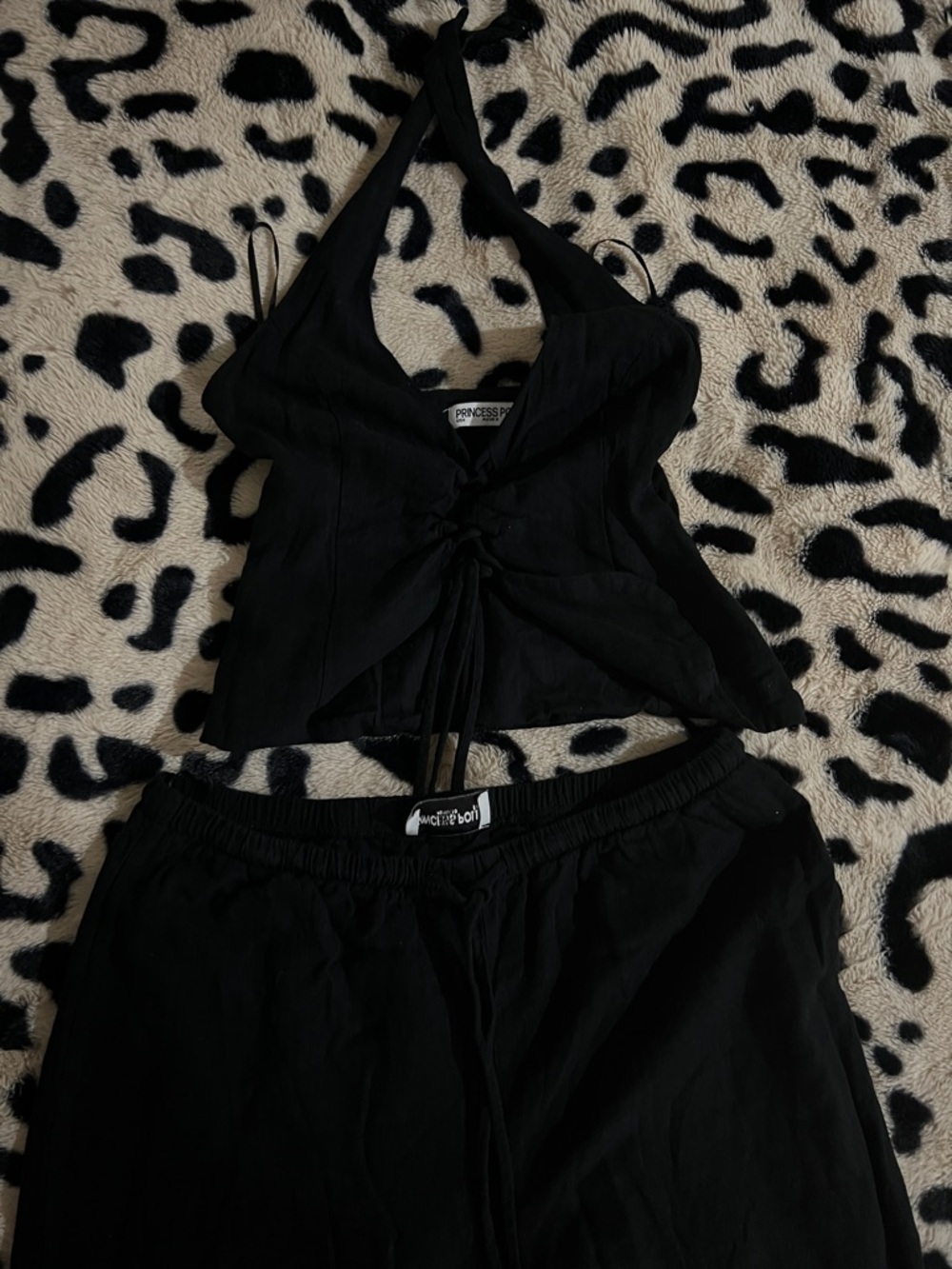 Princess Polly Black Halter Top and Pants Set - Picture 3 of 5